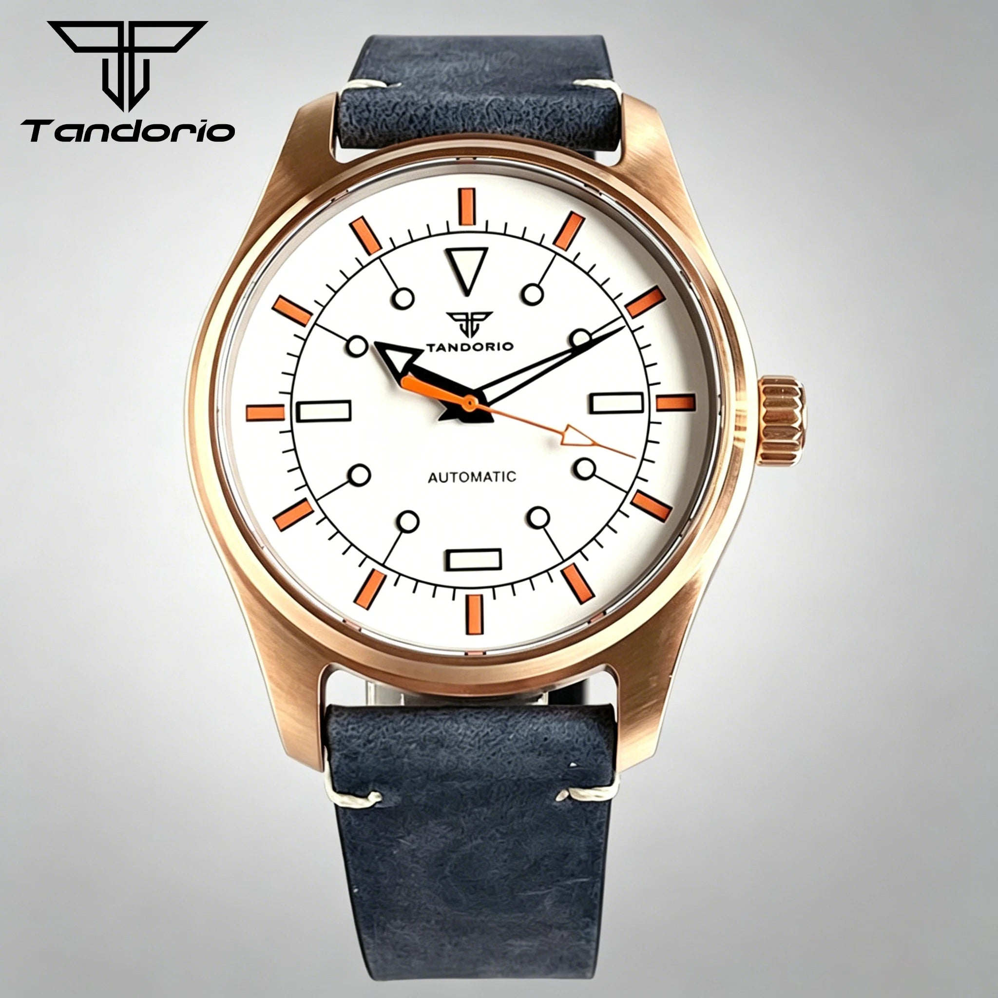 Solid Cusn8 Bronze Pilot Watch Tandorio TD801 39mm 20ATM Miyota 8215 PT5000 Automatic Sapphire