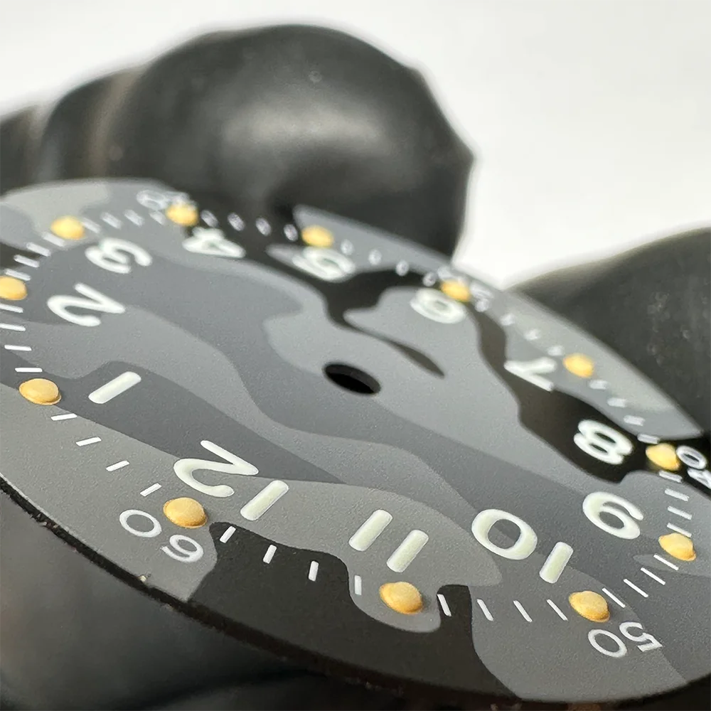 Camoflage watch dial NH35 military green Dial 28.5mm Universal Modified Military Retro C3 Luminous Dial For Wristwatches Men