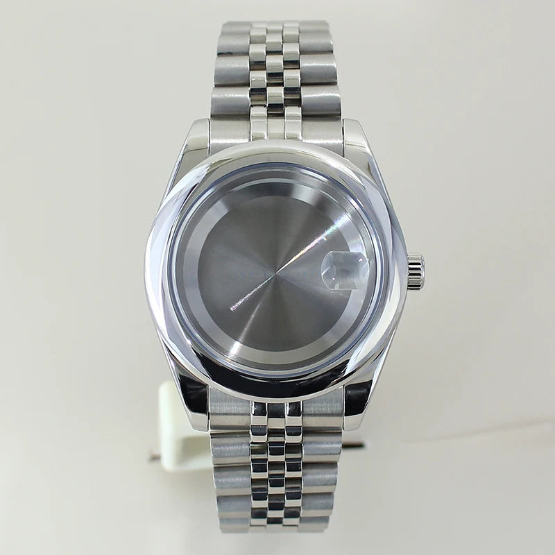 Two Tone Round Edge Watch Case 39mm 36mm Sapphire Crystal Glass For Seiko NH35 NH36 NH38 NH34 Miyota 8215 Movement Presidential Bracelet