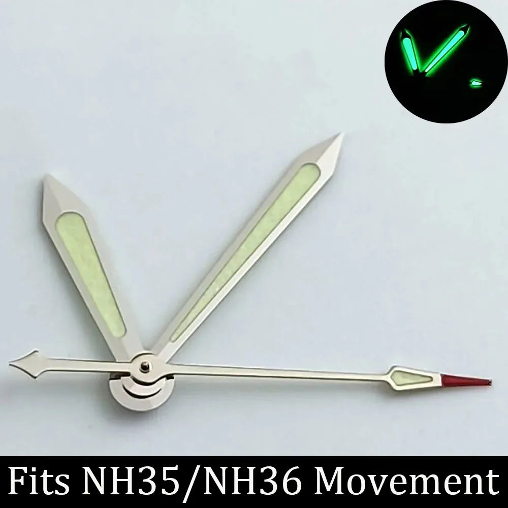 high-quality Watch accessories watch pointer NH series 35 NH36 hands green luminous suitable for N H35/ NH36 movement