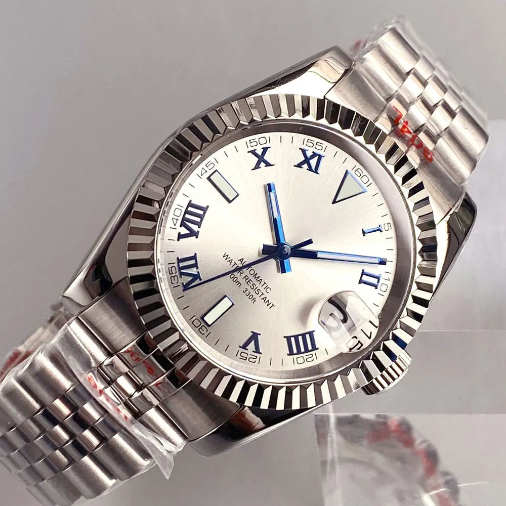 Rome DateJust Watch Tandorio TD136R 36mm 39mm Roman Numbers NH35 Automatic Sapphire 200M Waterproof Luminous