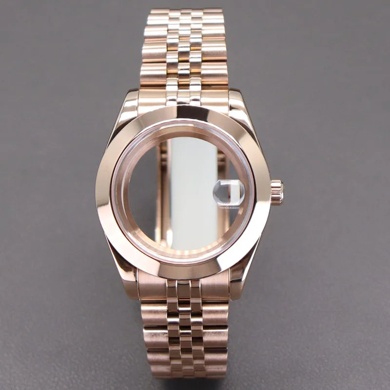 Explorer Watch Case 36mm/39mm Silver Rose Gold yellow Gold Two tone Sapphire 316L stainless Steel For Nh35 Nh36 NH34 NH38 Nh70 Miyota 8215 8285Movement