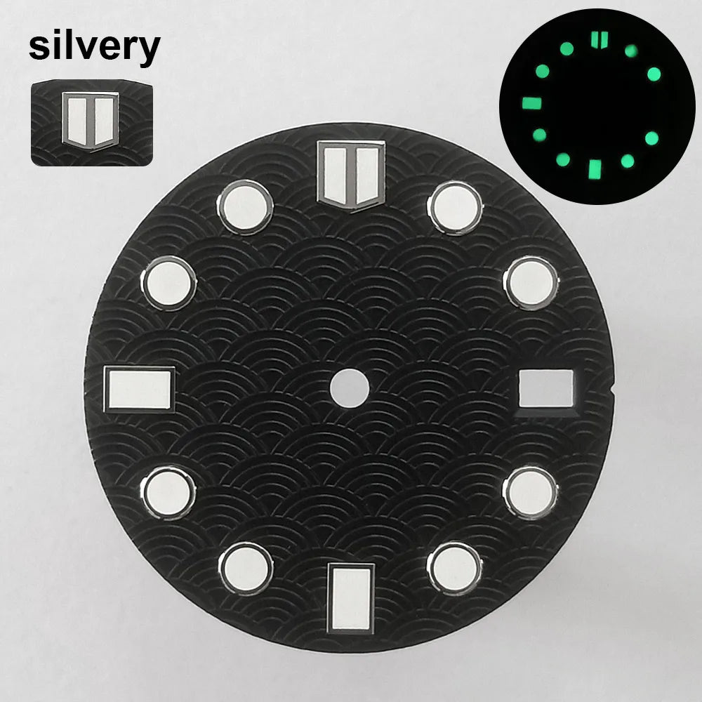 151 type of dials Submariner 28.5mm dial with calendar window suitable for NH35 movement luminous dial can support DIY dial customization name/logo