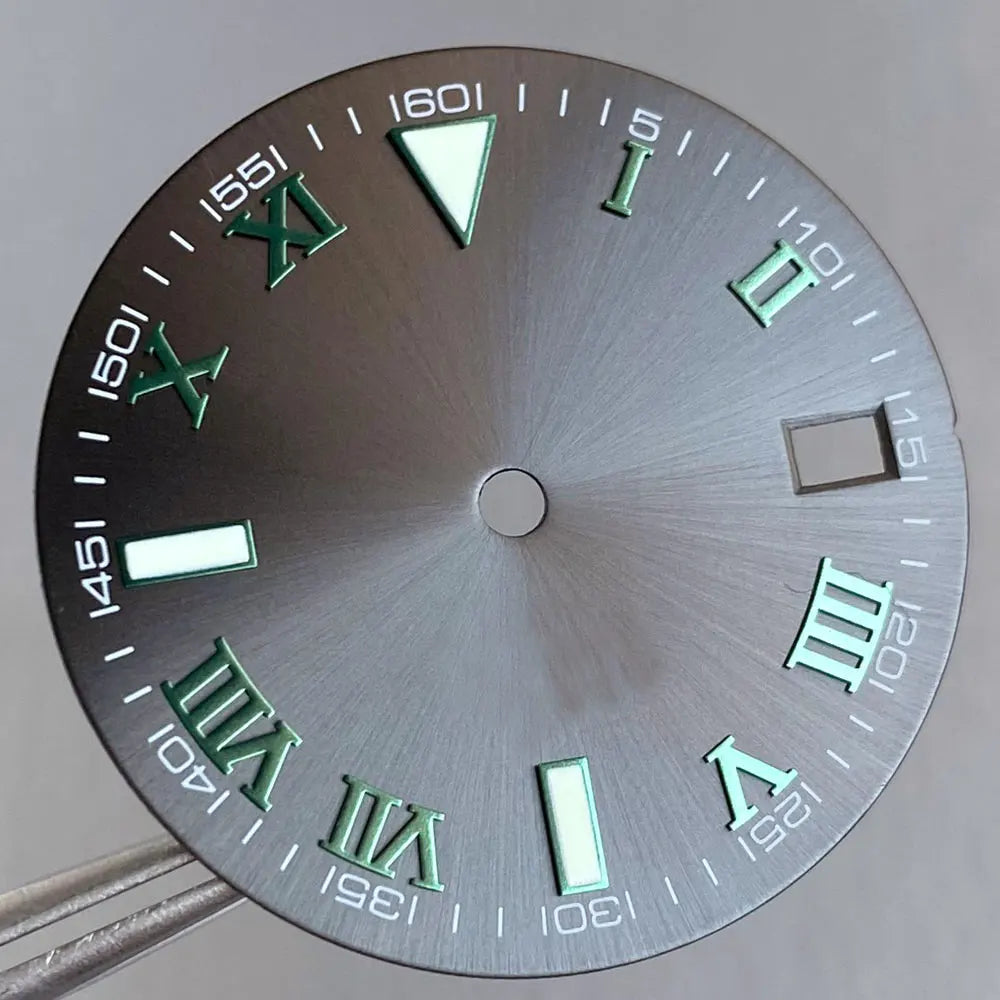 Wimbledon Style Roman Numeral Sunburst Dial 29mm Watch Dial Face For NH35 NH36 NH38 Movement Watch Replacement Part