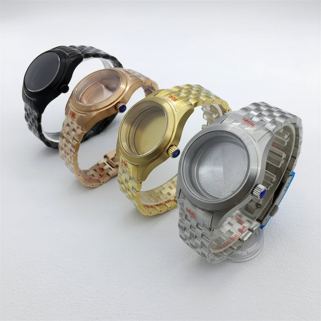 Miyota 9015 watch case 36mm 39mm explorer Mod Brushed Dome Sapphire Glass Fit NH35 NH36 ETA2824 PT5000 Miyota9015 10bar