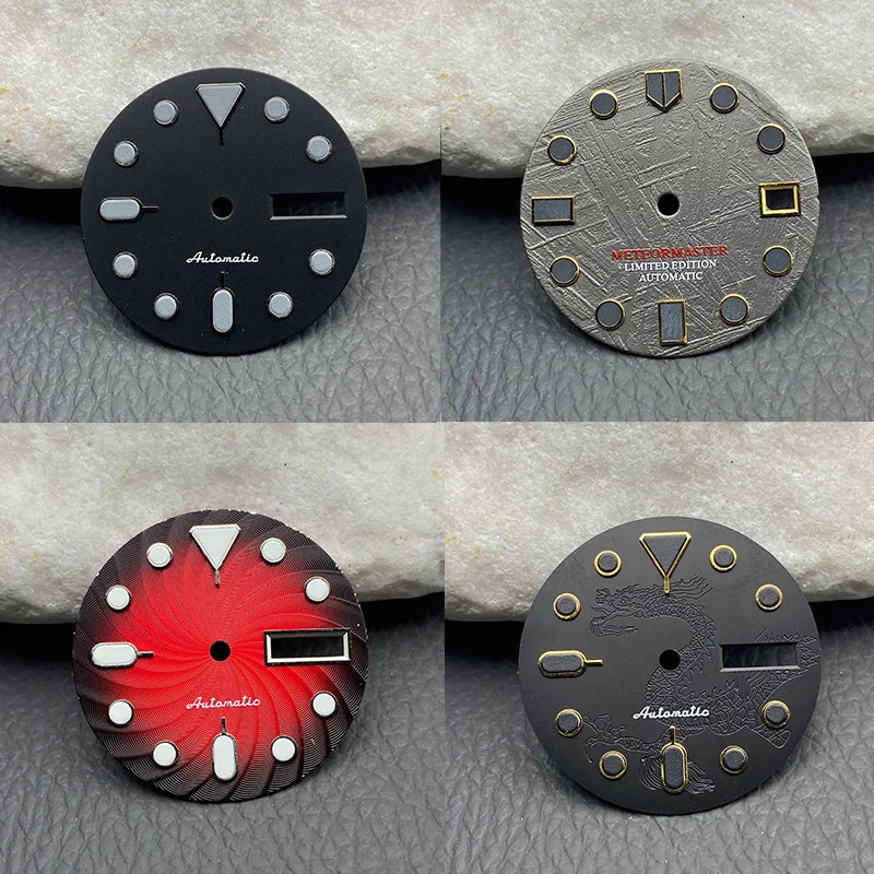 NH36 Watch Dial 28.5mm for SKX007 SKX173 SRPD Turtle Abalone Tuna Canne Diving Watch Dragon