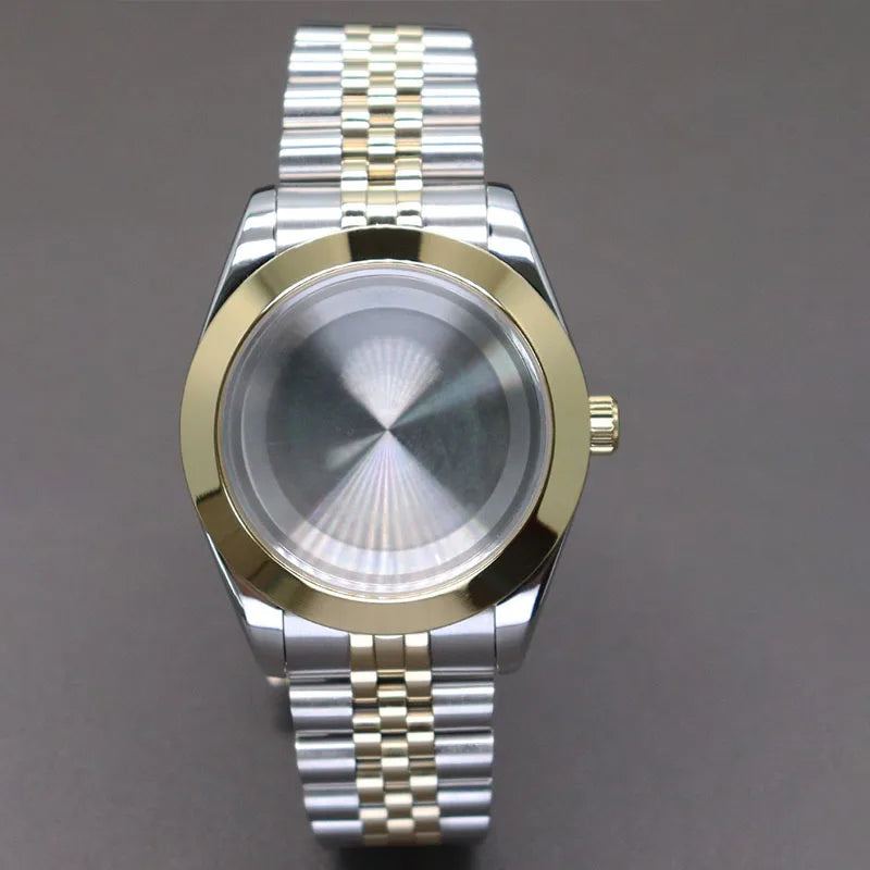 Explorer Watch Case 36mm/39mm Silver Rose Gold yellow Gold Two tone Sapphire 316L stainless Steel For Nh35 Nh36 NH34 NH38 Nh70 Miyota 8215 8285Movement