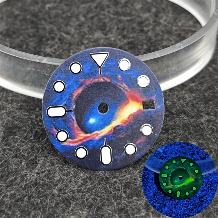 NH35 Watch dial starry sky lunar star Watch faces with Green Luminous Conversion Watch Accessories for NH35 / NH34 Movement