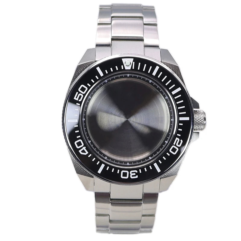 43.8mm Modified Samurai Watch Case Sapphire For NH35 NH36 NH38 4R36 Movements 100M Waterproof