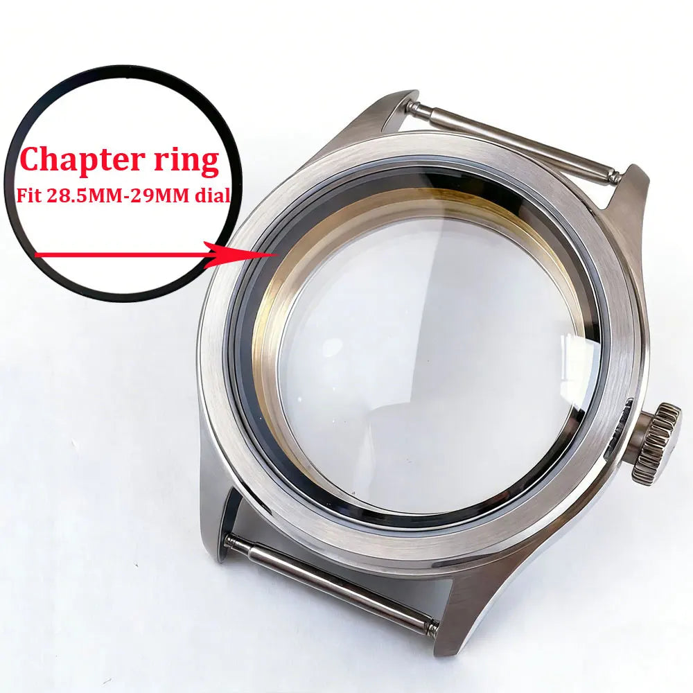 38mm pilot Watch case Sapphire 316 Stainless Steel Case Chapter ring For NH35 ETA2824 PT5000 ST2130