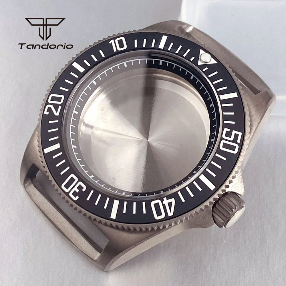 42mm Titanium Dive Watch Case Black/Blue/Green Bezel Sapphire Fit NH35 NH36 NH38 ETA2824 PT5000 Wristwatch Mod Parts Accessories