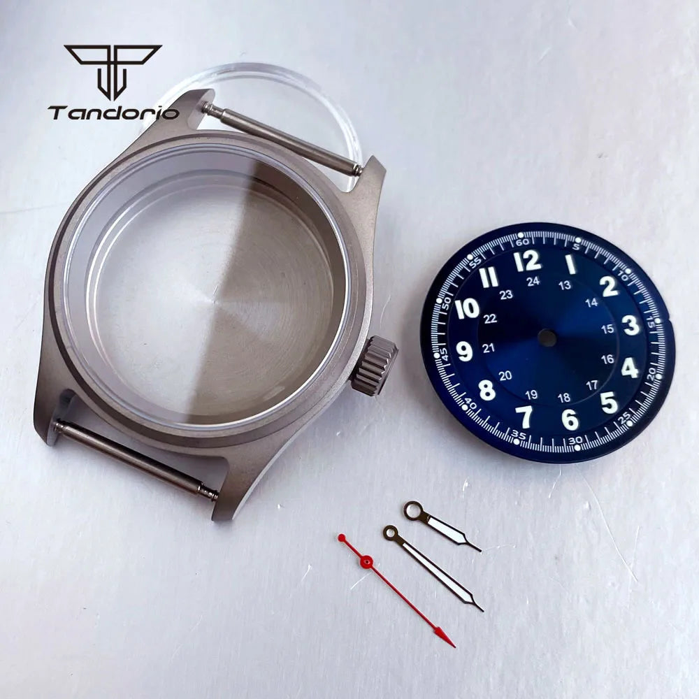 36mm Titanium Watch Case+29mm Dial+Hands Pilot Wristwatch Parts Fit NH35 NH36 ETA2824/2836 PT5000 ST2130 Miyota8215 8205 821A