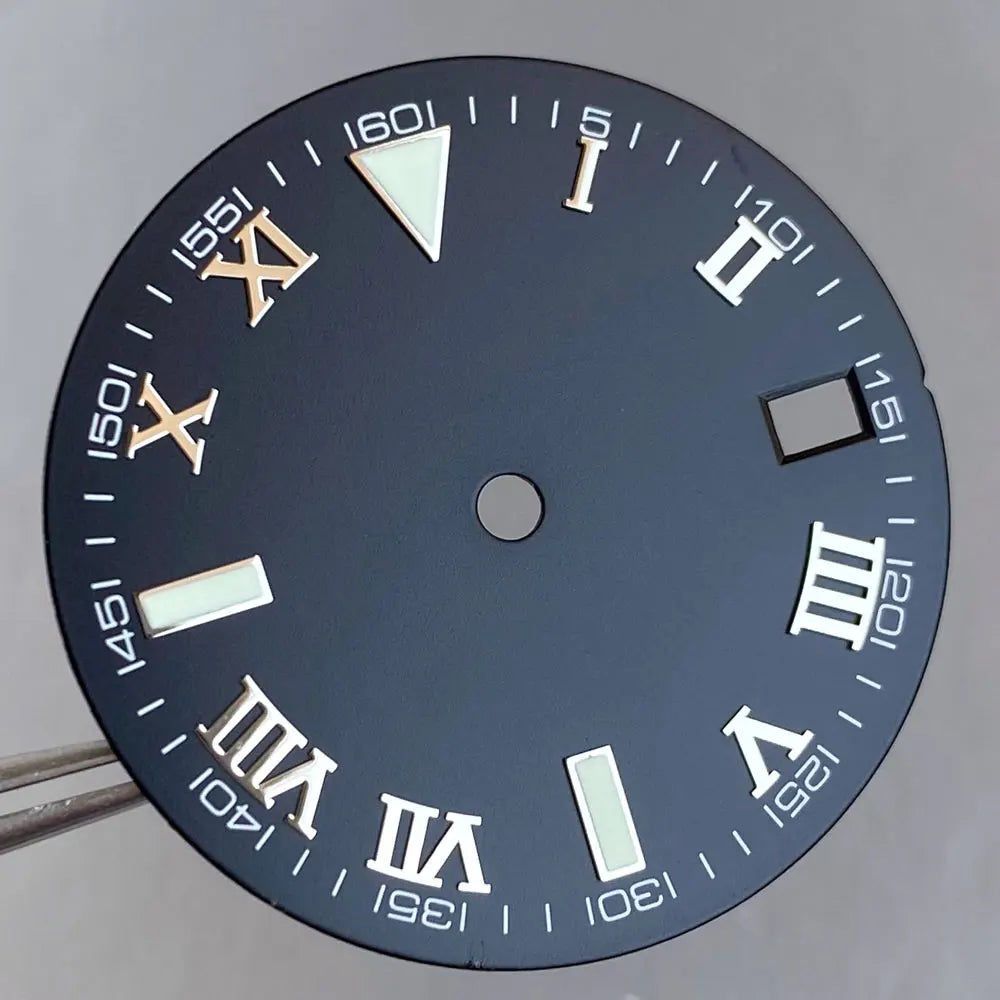 Wimbledon Style Roman Numeral Sunburst Dial 29mm Watch Dial Face For NH35 NH36 NH38 Movement Watch Replacement Part