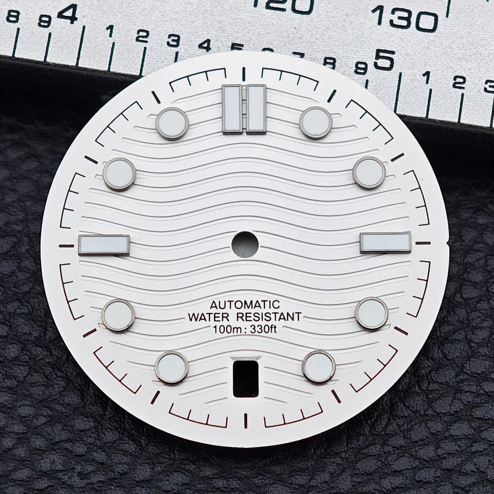 31.7mm seamaster Watch Dial For 300 Series NH35 NH36 Movement 6 O‘clock Date C3 Green Luminous Mechanical Watch Parts