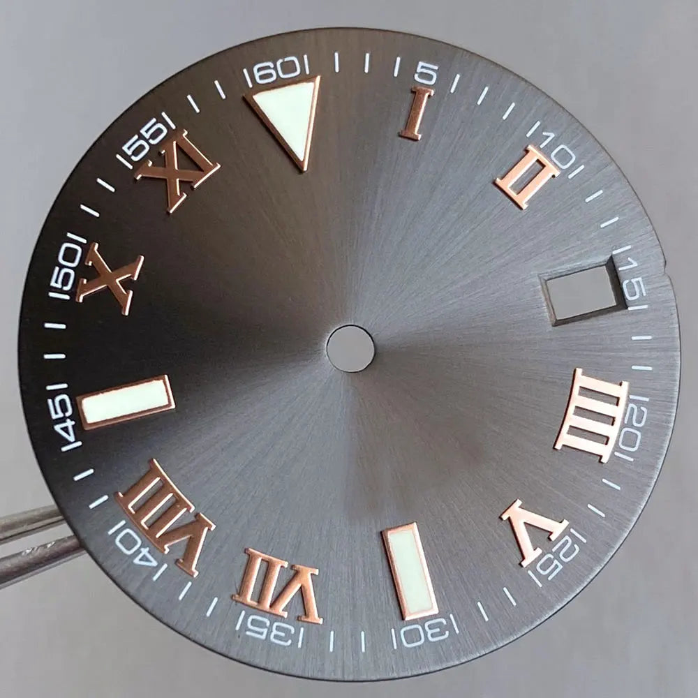 Wimbledon Style Roman Numeral Sunburst Dial 29mm Watch Dial Face For NH35 NH36 NH38 Movement Watch Replacement Part