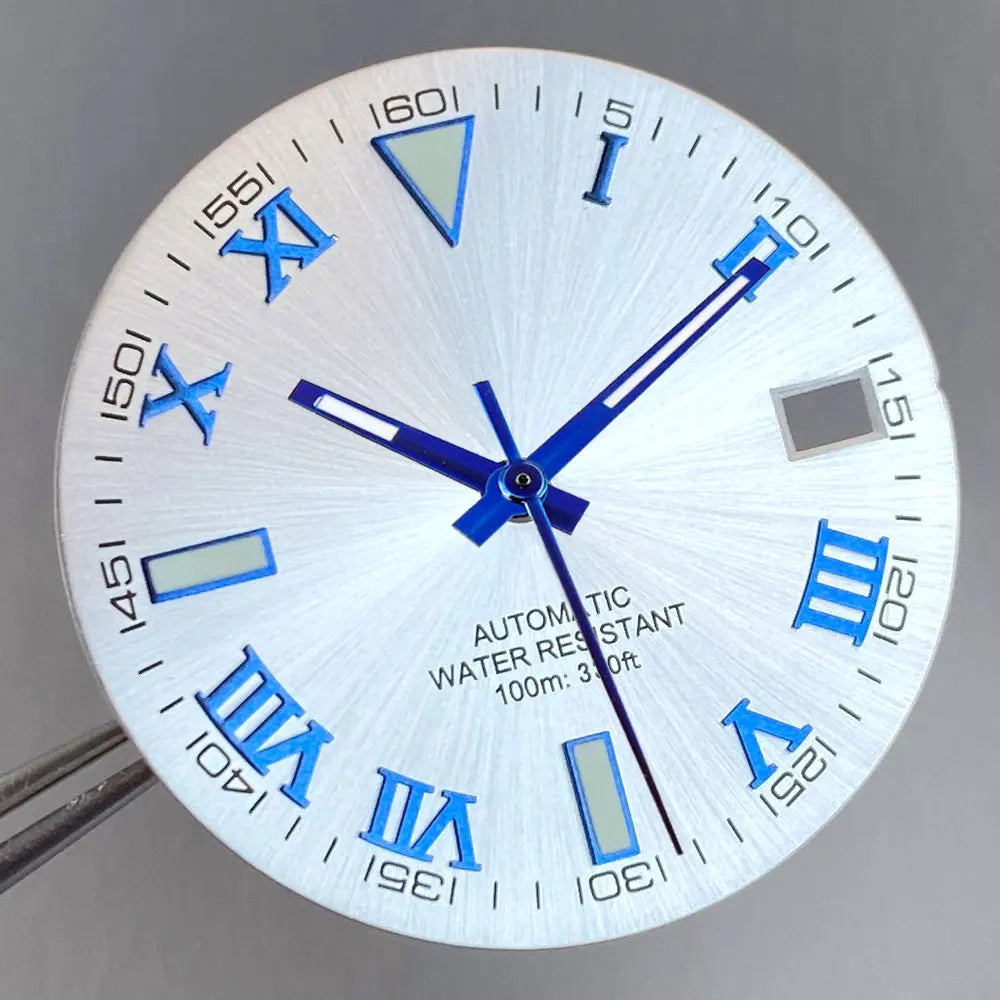 Wimbledon Style Roman Numeral Sunburst Dial 29mm Watch Dial Face For NH35 NH36 NH38 Movement Watch Replacement Part