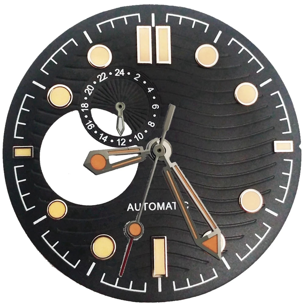 NH39 Watch Dials 31mm Subsecond dial Hands Green Luminous Watch Accessories Parts