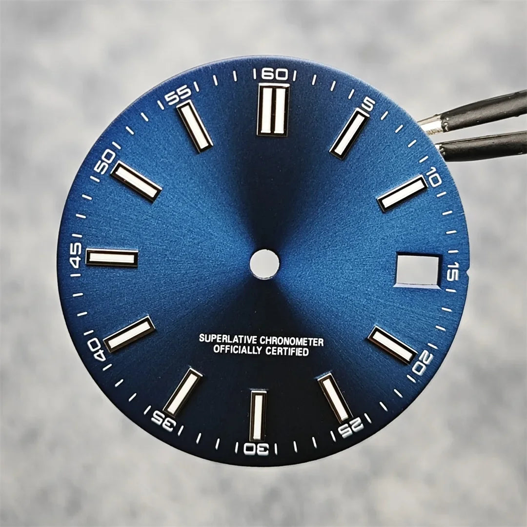 NH35 Watch Dial 28.5mm Log Modified Dial BGW9 Blue Green Luminous Watch Face Modified Watch Accessories for NH35 NH36 movements