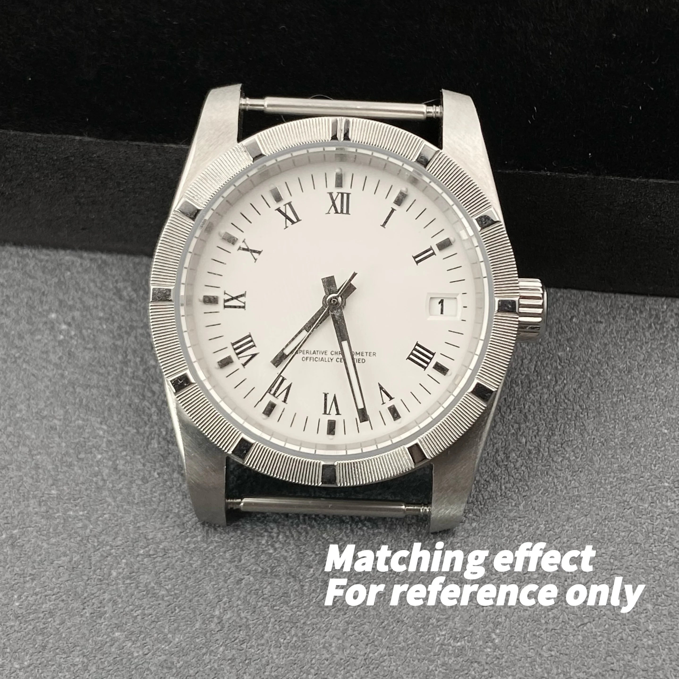 28.5mm NH35 Dial Roman numerals White Vintage No logo Single calendar Fit NH35 NH36 Movement Watch Dial Accessories