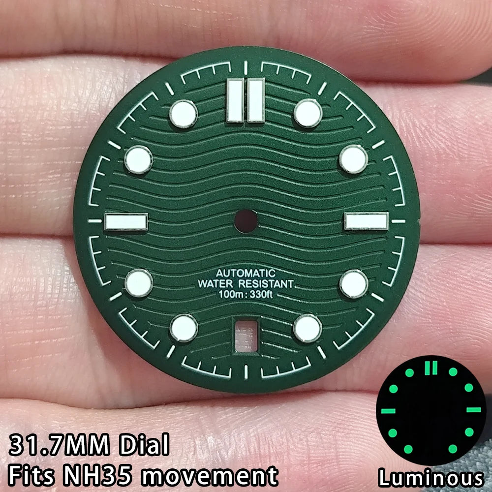 Seamaster NH35 Watch Dial 31.7MM Date At 6 o'clock Watch Dial 31.7MM Dial Accessories 31.7MM Wave Dial 31.7MM Watch Dial Plate