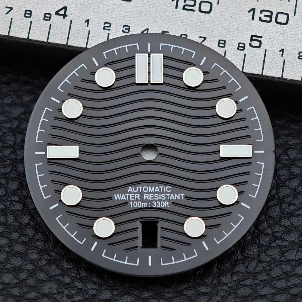 31.7mm seamaster Watch Dial For 300 Series NH35 NH36 Movement 6 O‘clock Date C3 Green Luminous Mechanical Watch Parts