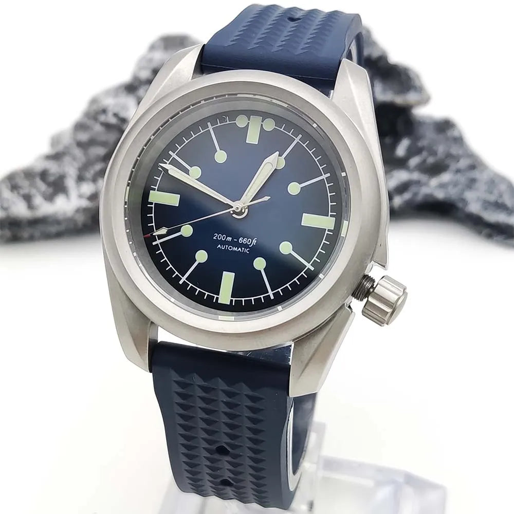 Tandorio Pilot TD145F 40mm Brushed Case Sapphire NH35 5Bar Luminous round thick edge