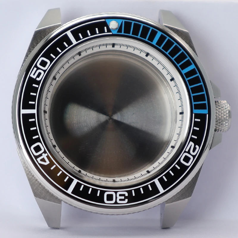 43.8mm Modified Samurai Watch Case Sapphire For NH35 NH36 NH38 4R36 Movements 100M Waterproof