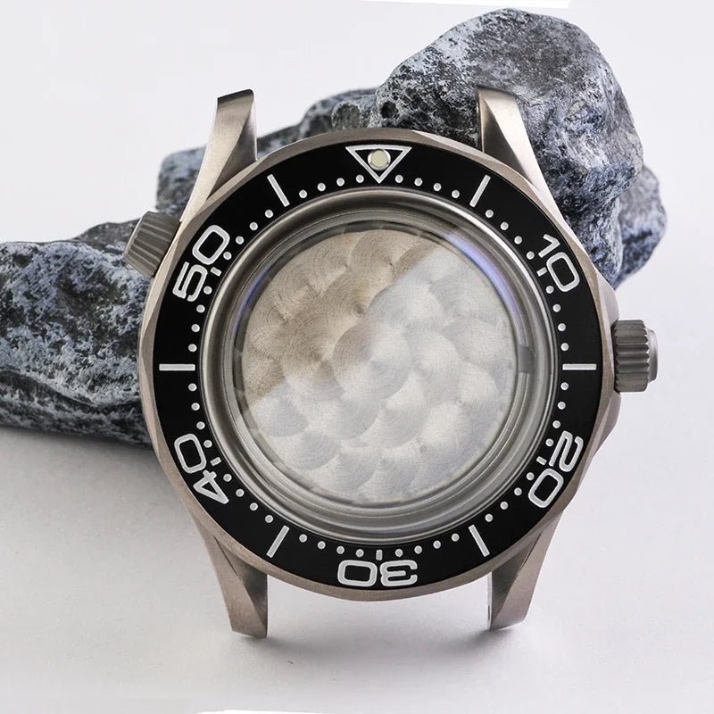 Titanium Seamaster Watch Case Sapphire Glass 20ATM For NH35NH36 Automatic DIVER Case
