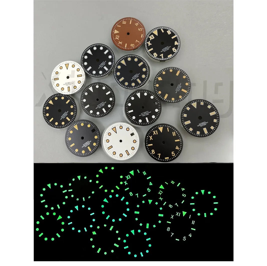California Dial 29mm Sterile Green Luminous for NH35 NH36 NH34 ETA2824 PT5000