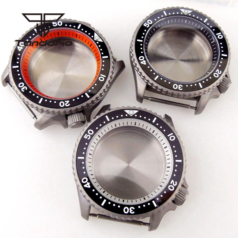 41mm Titanium Skx007 Watch Case 3.8 Crown Sapphire Glass Chapter Ring Fit NH35 NH36 NH38 Movement