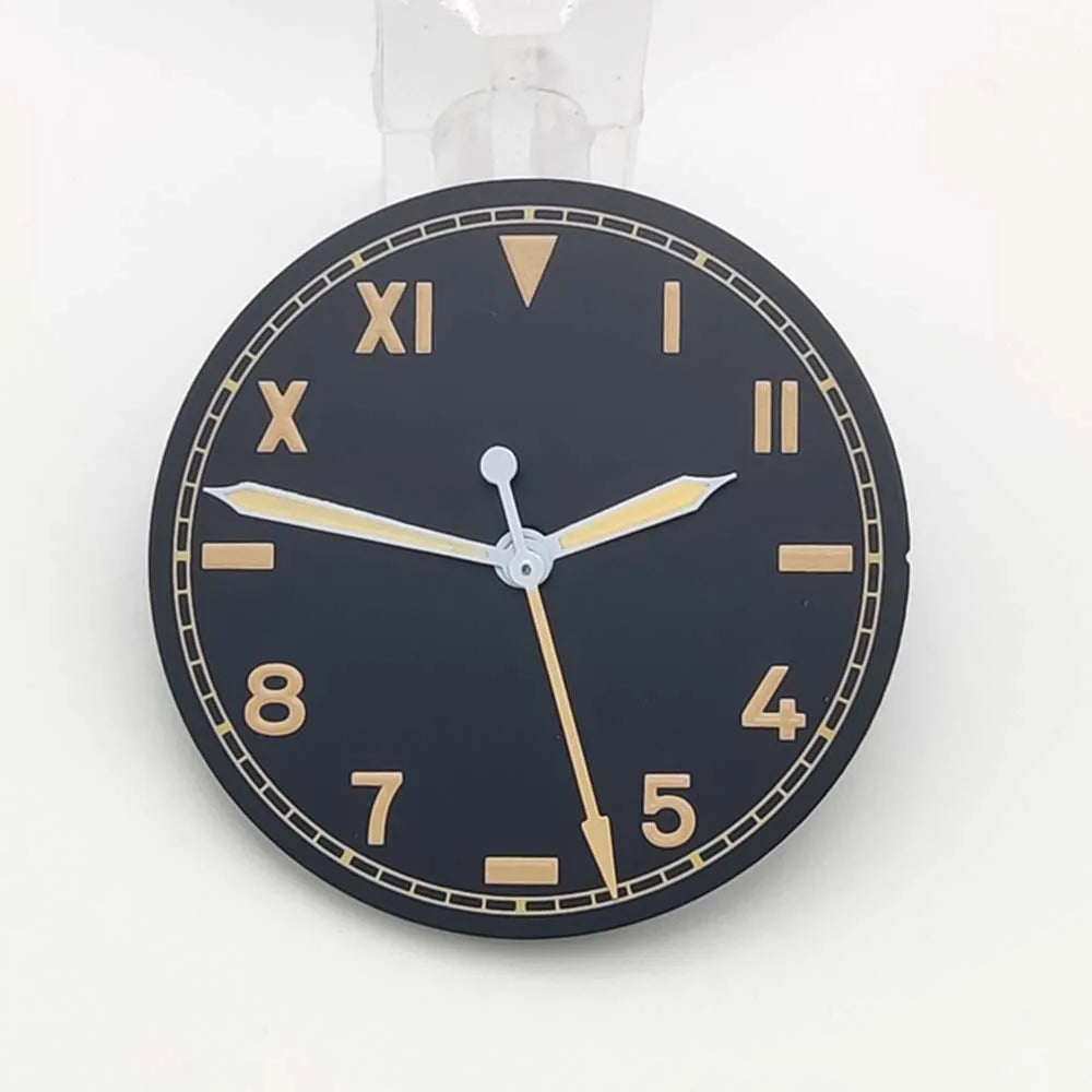 Retro 28.5MM Watch Dial with Green Luminous half rome number for NH35/NH36/2824/8215 Movement Watches Hands