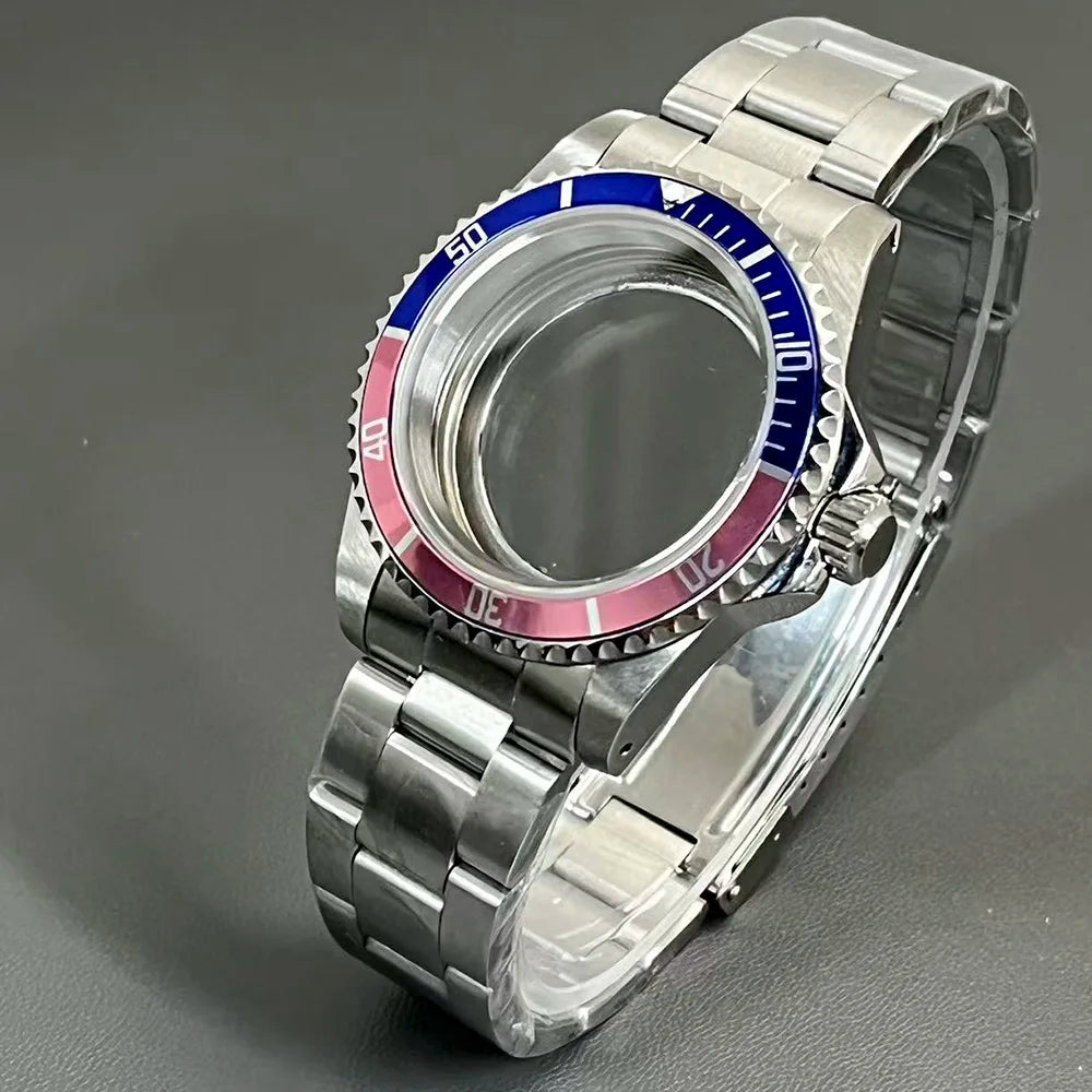 Retro Diver case 39mm,10bar waterproof stainless steel sapphire crystal case, suitable for NH34, NH35, NH36 mechanical movement accessories