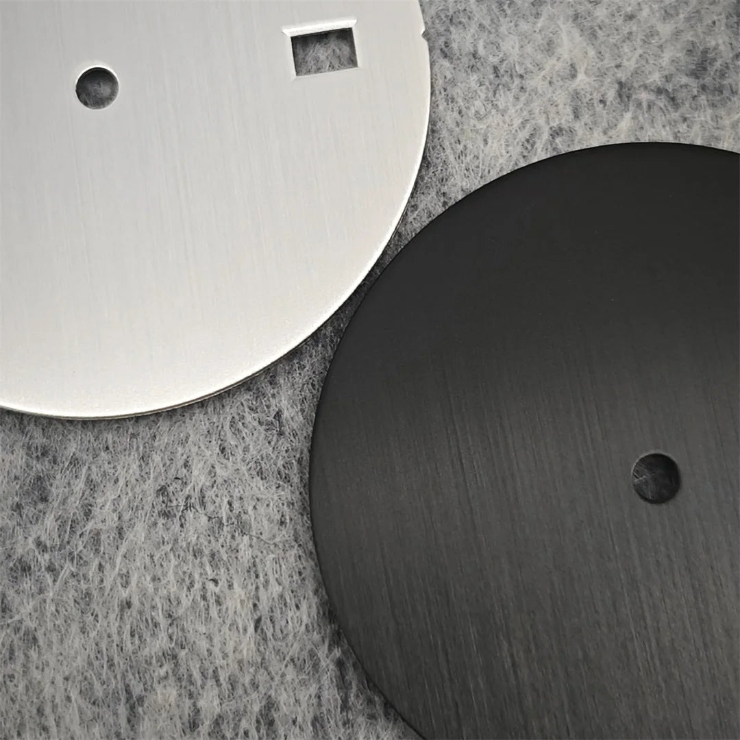 30.5mm Solid Color Watch Dial for NH35 Movement Vertical Pattern Mechanical Watch Faces DIY Watch Repair Accessories