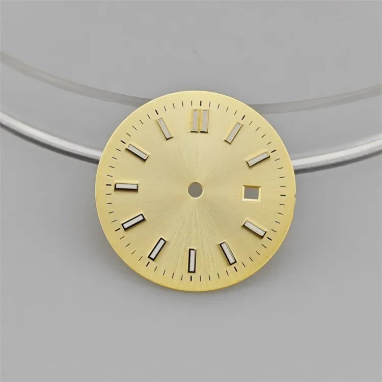 24.5MM Watch Dial Green Luminous Logbook Faces Women's Mechanical Watch Accessories for NH05 /NH06 Movement for 31mm Case