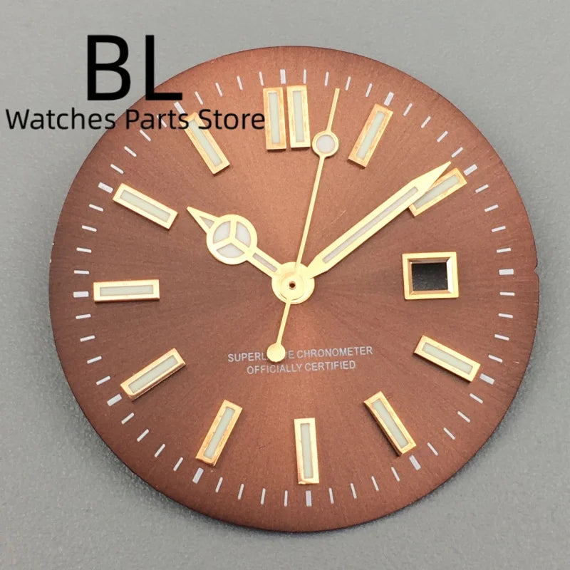 24.5MM Dial for women's watch Sunburst NH05 Watch Dial Gold Rose Sticks Number Women's Mechanical Watch Modified Parts Fit 31mm NH05 NH06 Watch
