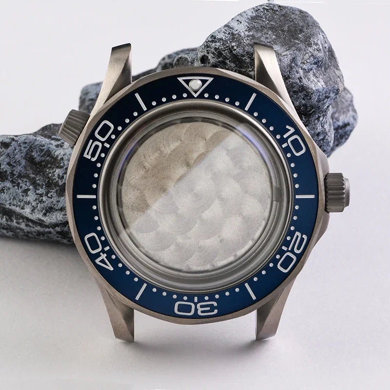 Titanium Seamaster Watch Case Sapphire Glass 20ATM For NH35NH36 Automatic DIVER Case
