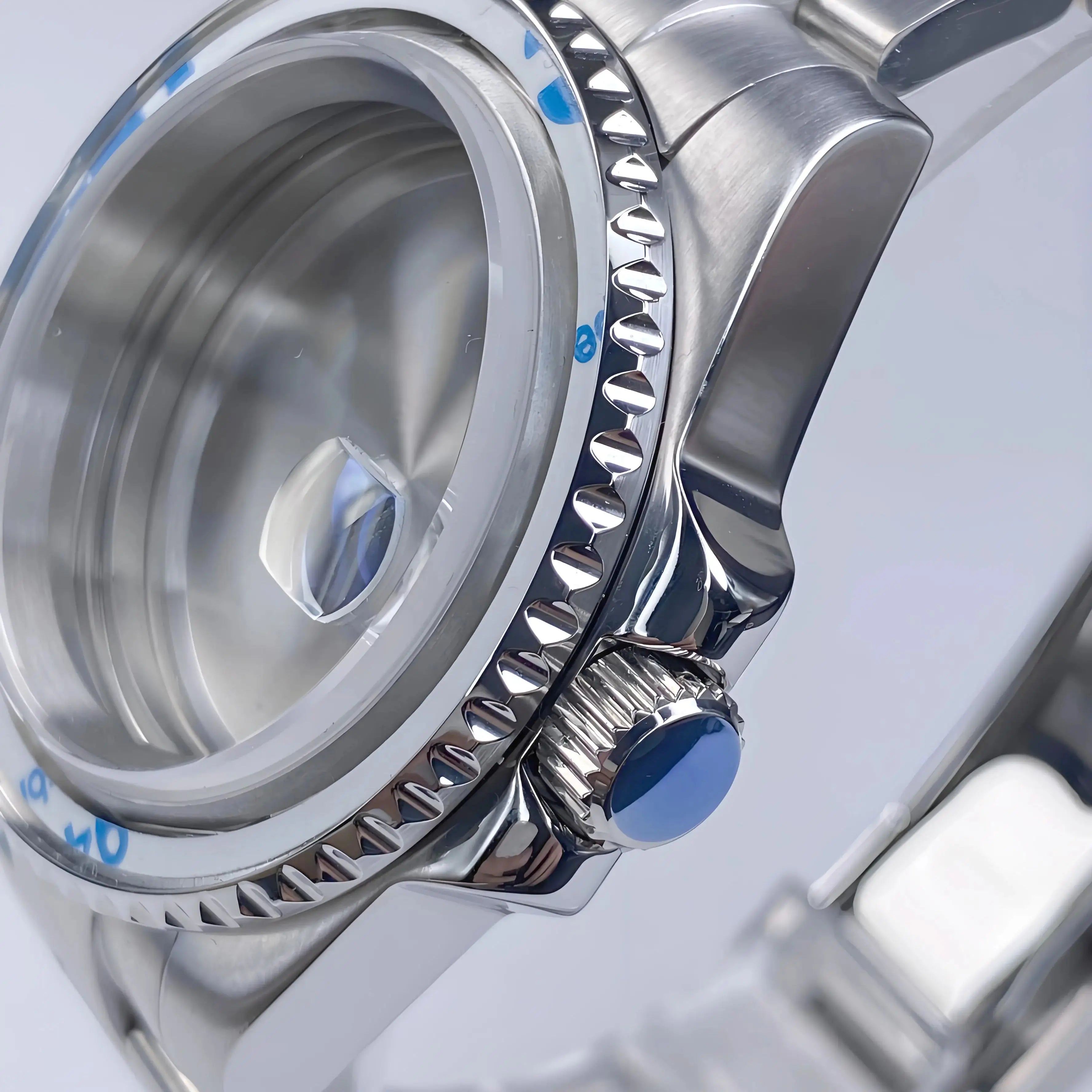 Sub Watch Case NH35 sliver 40mm GMT/SUB 120 clicks Stainless Steel Sapphire Glass fit nh34 nh35 nh36 movement 28.5mm Date Dial