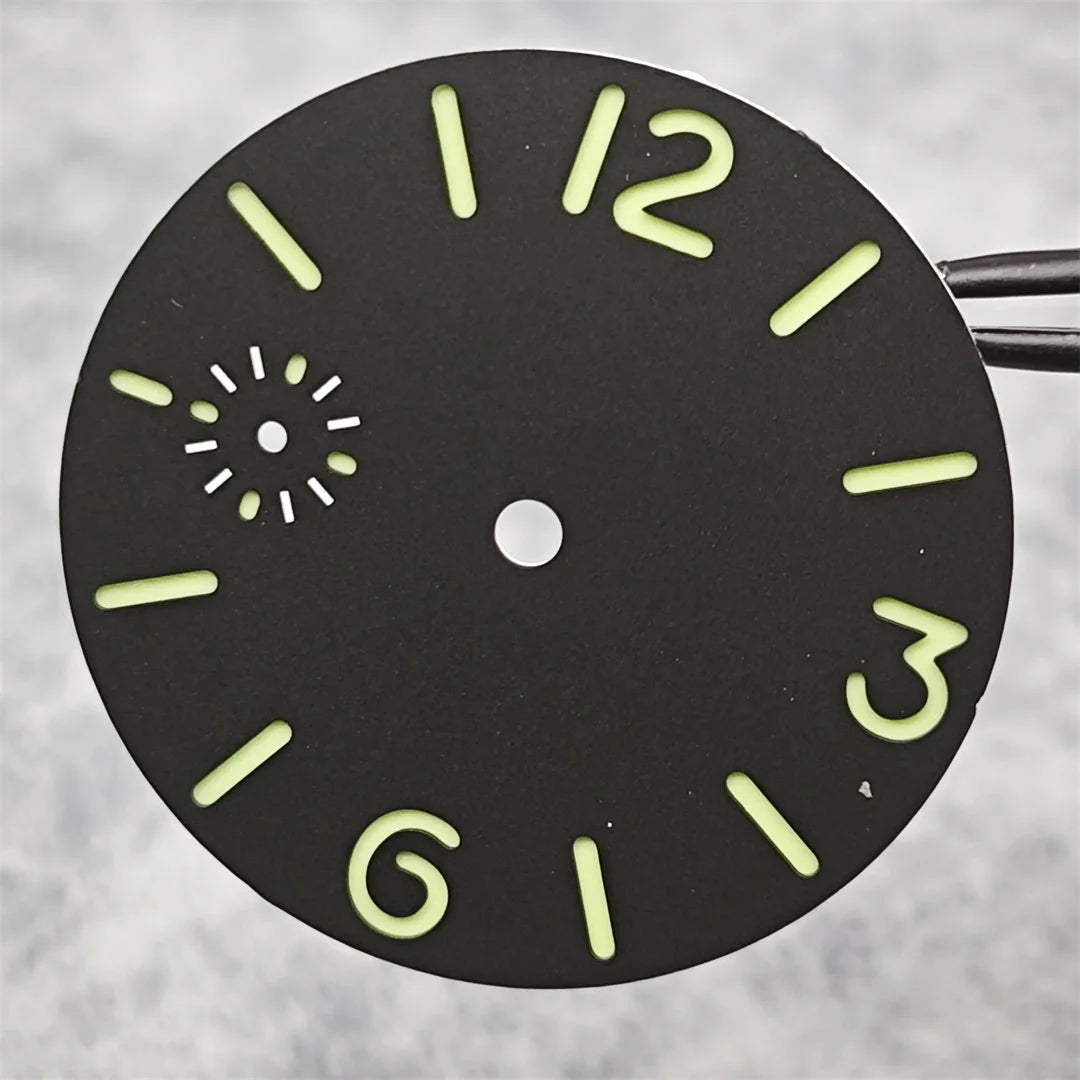 36mm Watch Dial Green Luminous Watch Face Insert Parts Accessories for ETA6497/ Seagull ST36 Movement Watch Repair Parts