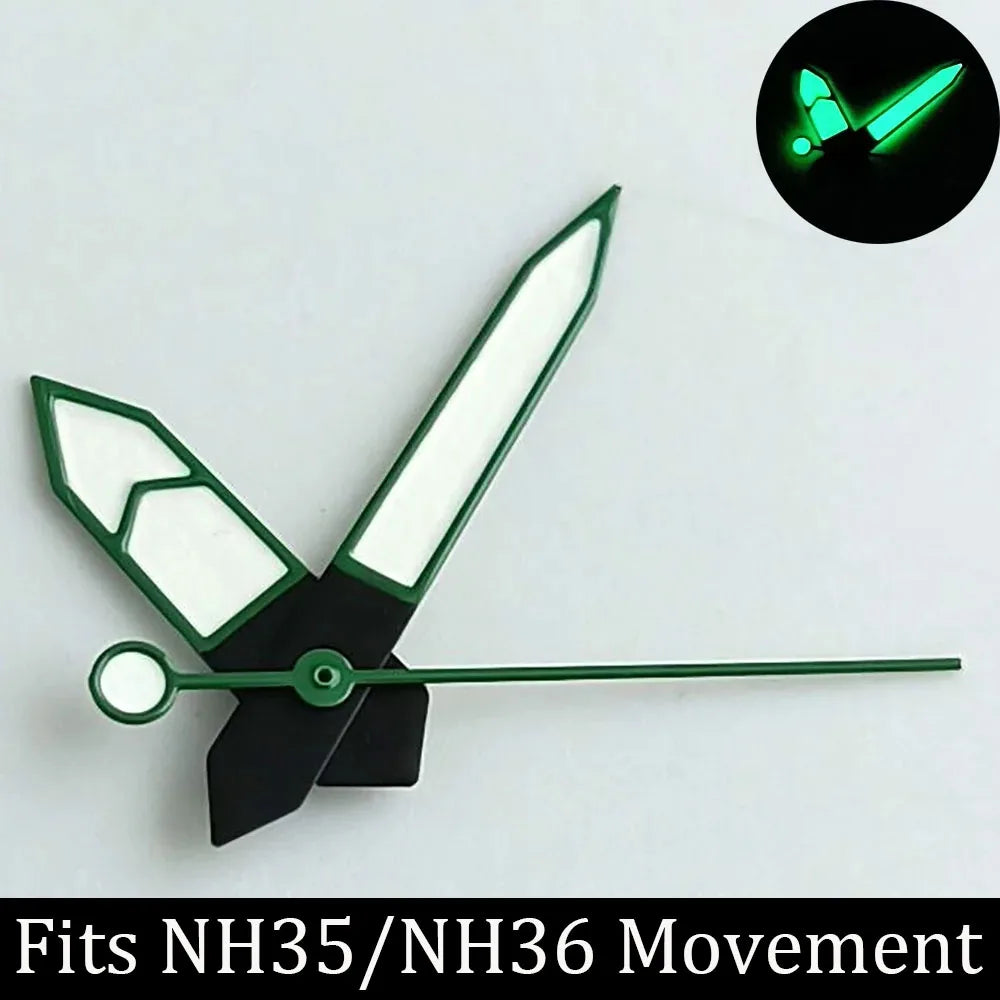 high-quality Watch accessories watch pointer NH series 35 NH36 hands green luminous suitable for N H35/ NH36 movement