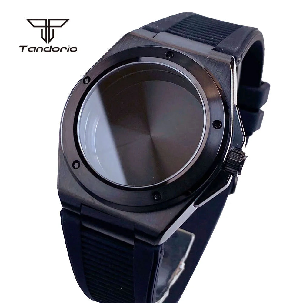 Black PVD 40mm Engineer Watch Case Watchband Sapphire Glass Fit for Engineer Style Watch Mod Accessories NH35 NH36/ETA2824 PT5000 Model