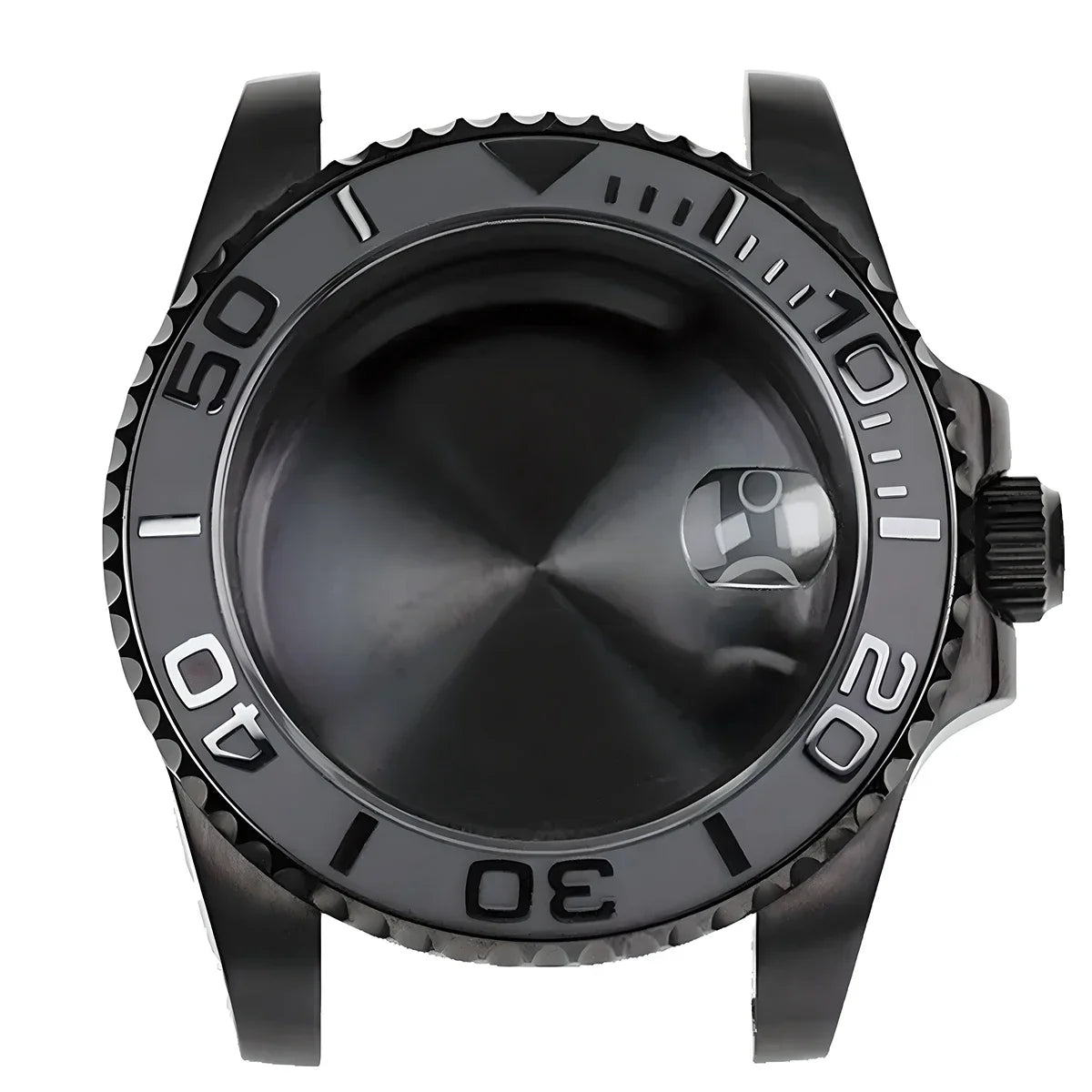 42mm Black PVD Yacht master Skx007 Steel Black Matte Waterproof Watch Case With Sapphire Crystal For Nh35 Nh36 Movement 28.5mm Dial Mods