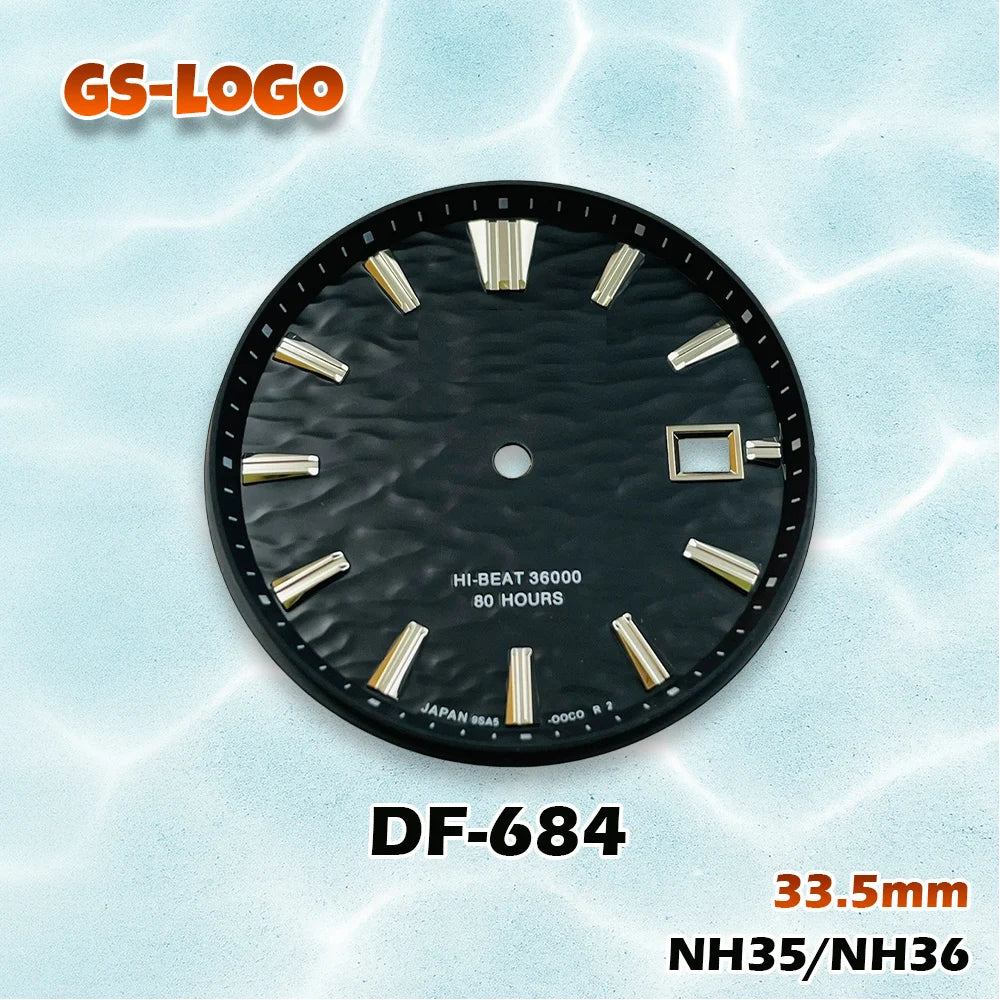 33.5mm GS Logo Dial Multi-Color NH35/NH36 Movement Men's Watch Modification Accessories