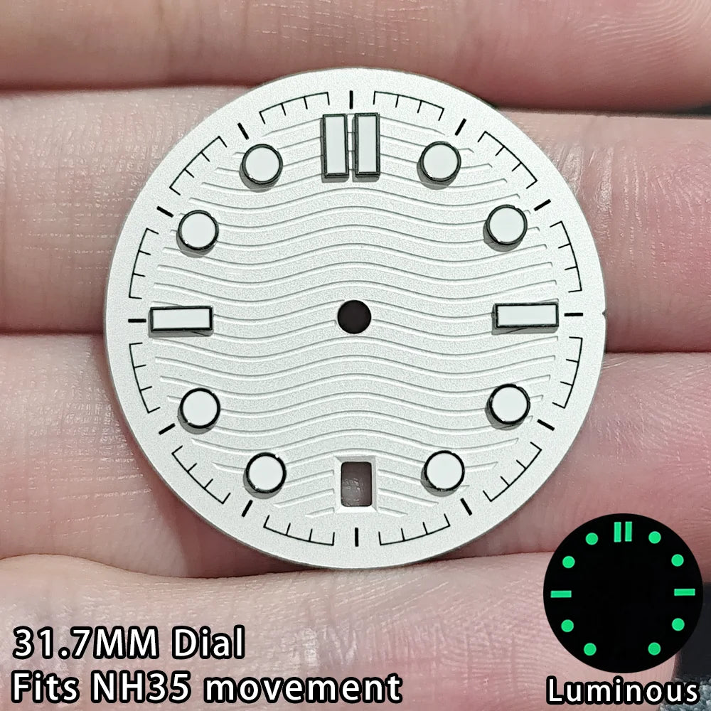 Seamaster NH35 Watch Dial 31.7MM Date At 6 o'clock Watch Dial 31.7MM Dial Accessories 31.7MM Wave Dial 31.7MM Watch Dial Plate