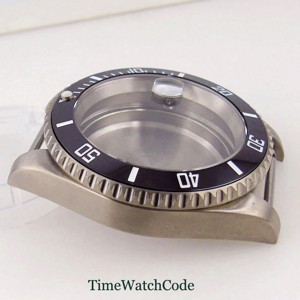 Titanium Watch Case 40mm Sub Diver  200m Waterproof Fit for NH35 NH36 ETA2824 PT5000 Antiallergry Sapphire Crystal Screw-in Crown