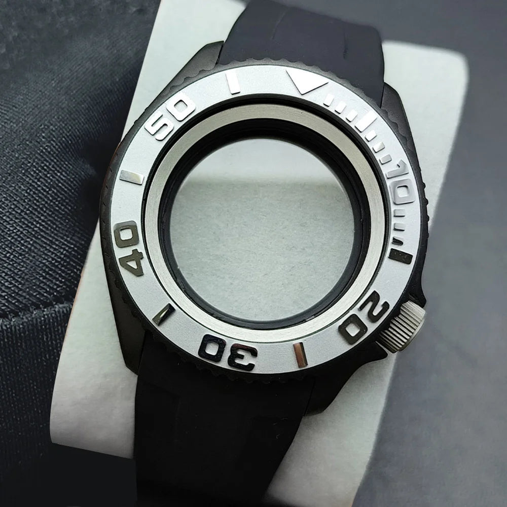 NH35 Case 42mm High-quality Yacht Master Steel Black Case NH35 NH36 Movement Case Watch Accessories Sapphire Glass 22mm Band