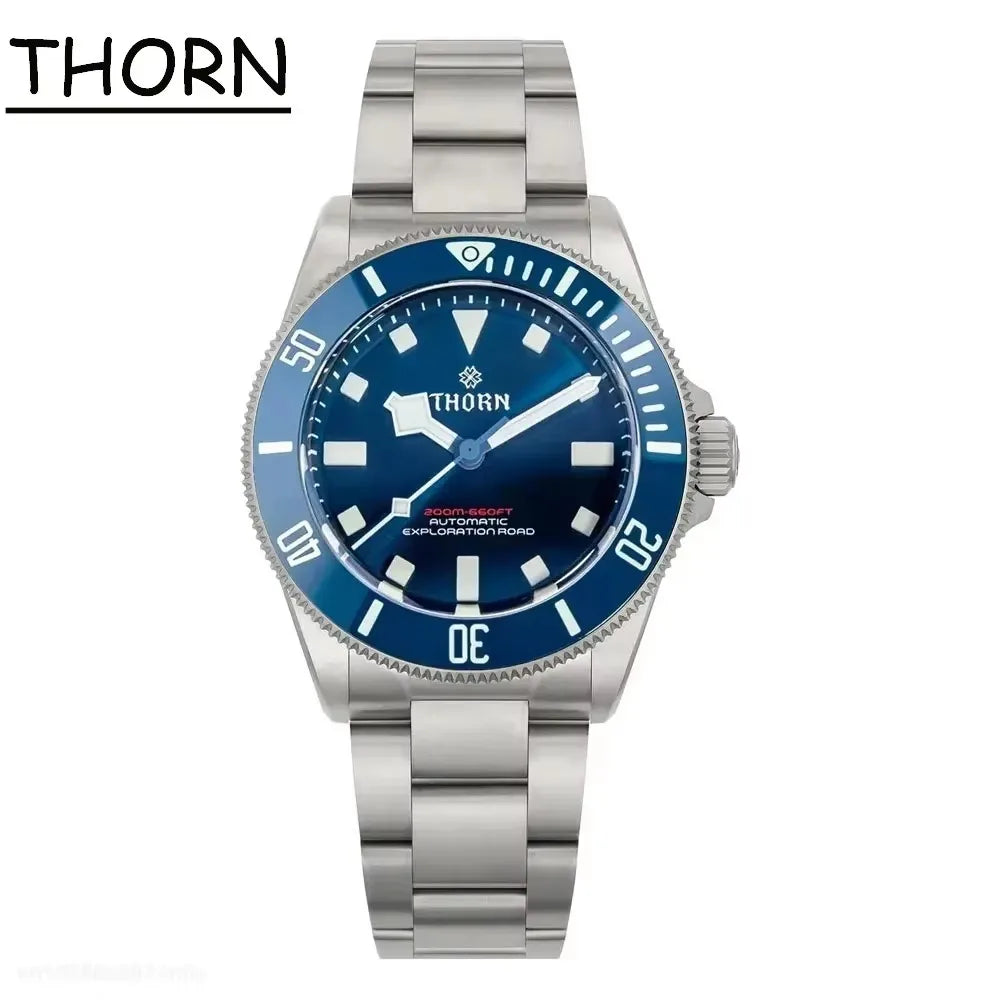 THORN SHY036 Titanium Sub Diver 39MM Vintage PT5000 Automati Sapphire C3 Super Luminous 20bar