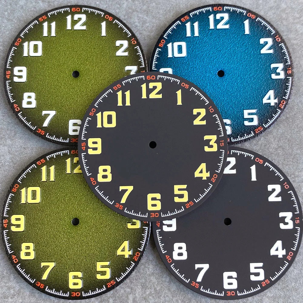 Tandorio 40.5mm Matte Watch Dial Fit NH35 NH36 ETA2824 PT500 Arabic Numeral Watch Face Automatic Watch Accessories Replace Parts