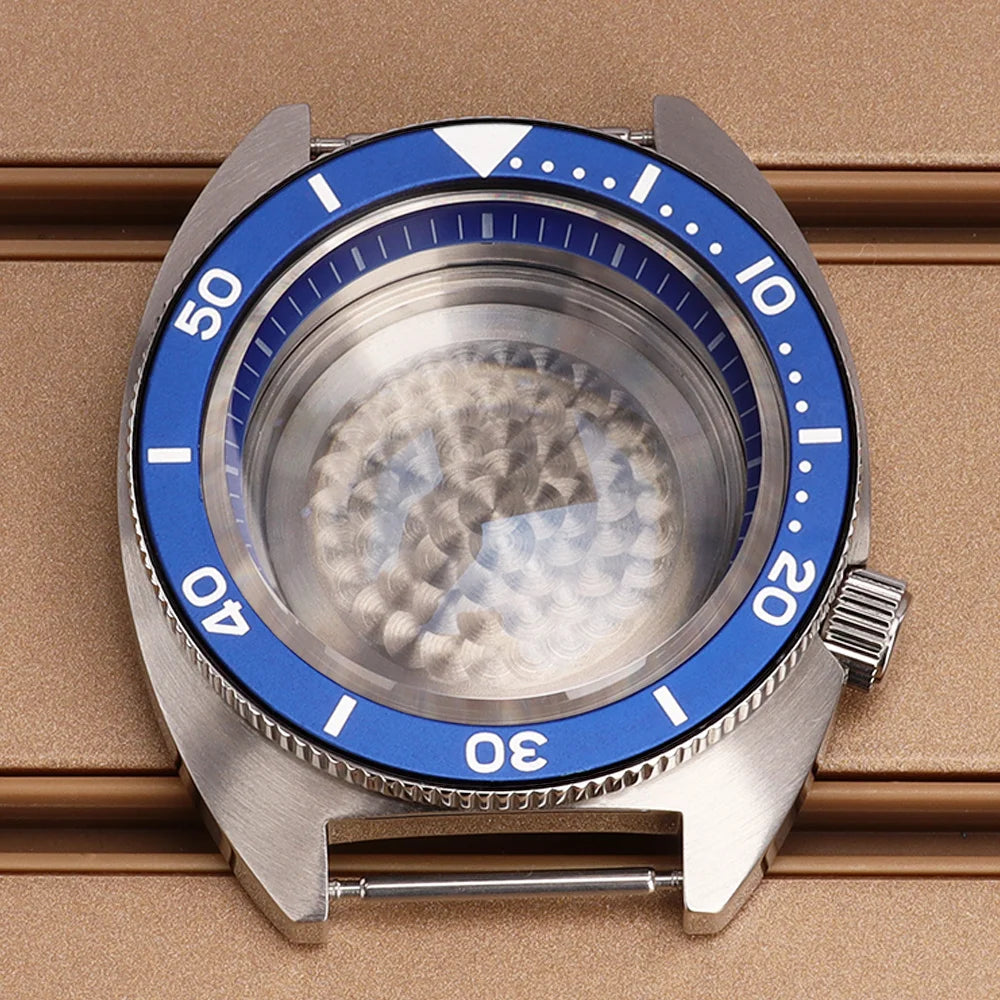 41mm Mod Turtle Watch Case Sapphire Glass Waterproof For Abalone/tuna mouth Captain Willard TMI NH35 NH36 NH38 4R Movement Stainless Steel Watch Accessories