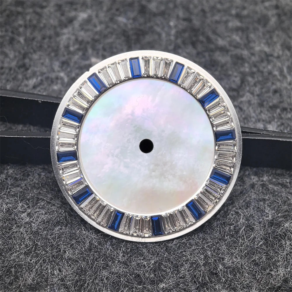 28.5mm Shell Watch Dial with Crystal High Quality Hands No Date No Luminous Watches Faces Modified Accessories
