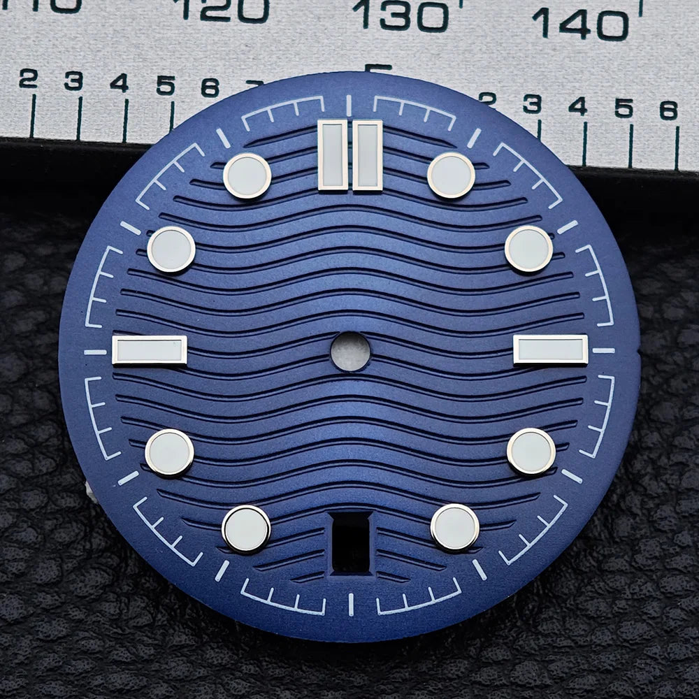 31.7mm seamaster Watch Dial For 300 Series NH35 NH36 Movement 6 O‘clock Date C3 Green Luminous Mechanical Watch Parts